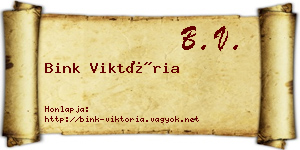 Bink Viktória névjegykártya